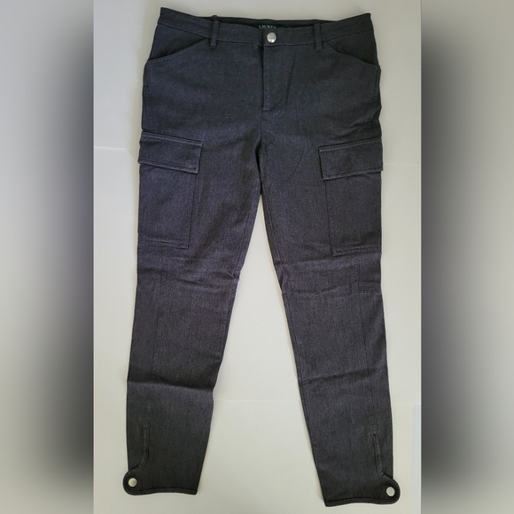 Lauren Ralph Lauren Grey Slim Fit Carpenter Style Multi pocket Trouser Pants - Picture 1 of 7
